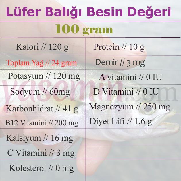 lüfer balığı besin değeri