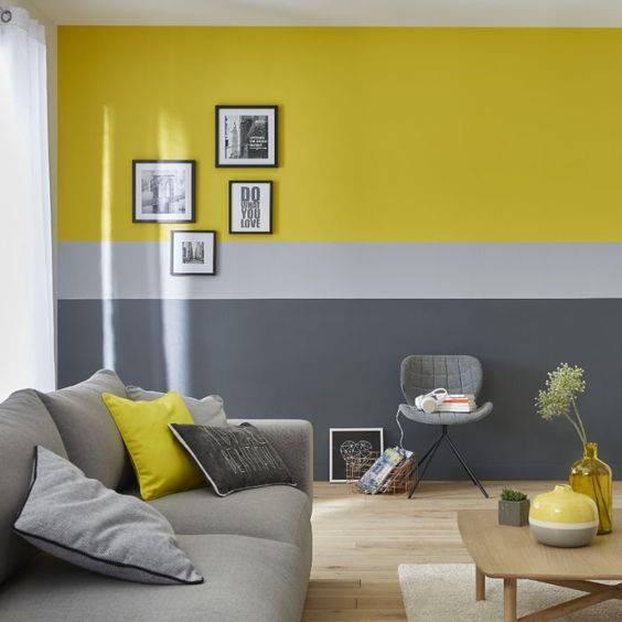 Gri ve sarı ev dekorasyonu