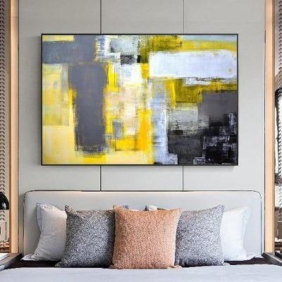 Sarı ve gri tablo dekorasyonu