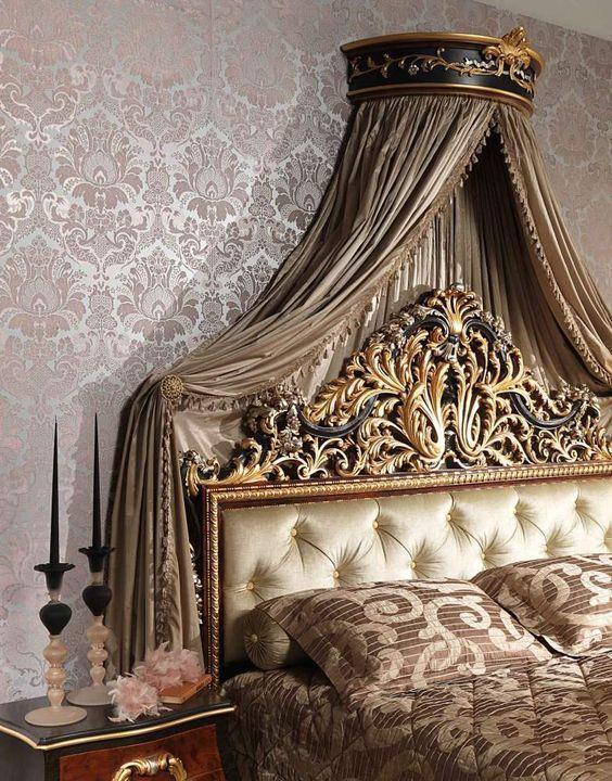 Barok tarz yatak odası dekorasyonu