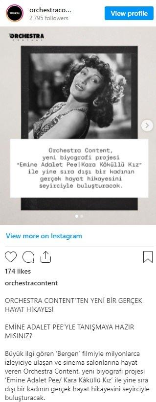 Orchestra Content sosyal medya hesabından duyurdu
