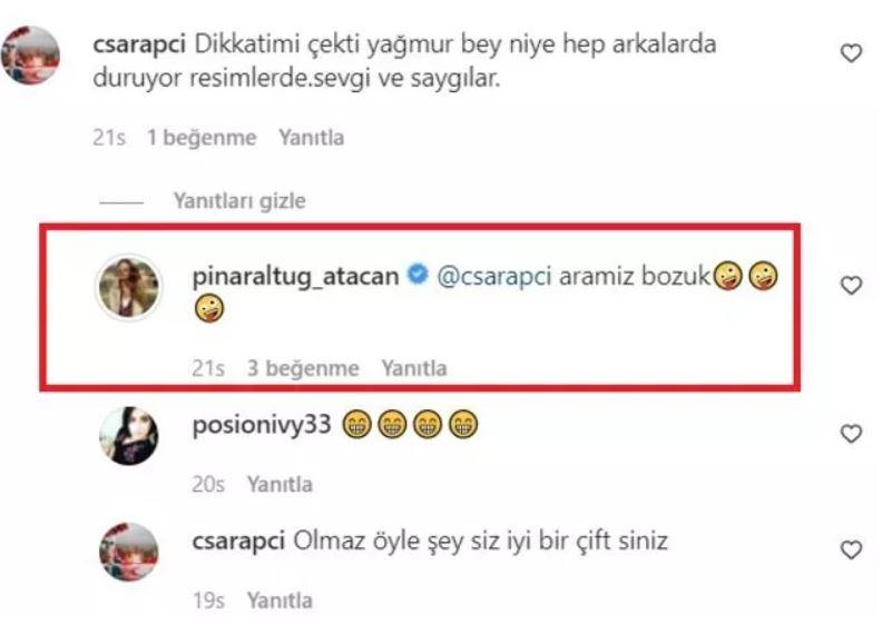 Pınar Altuğ Instagram paylaşımına yorum yaptı