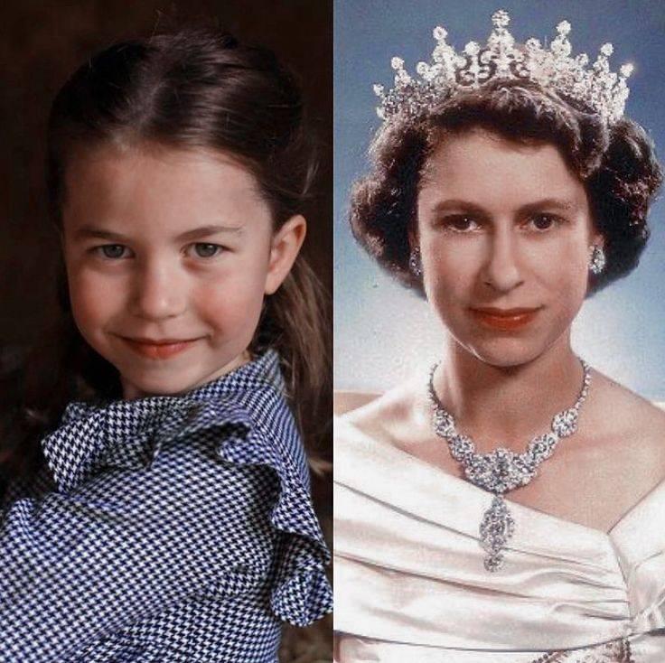 Kraliçe II. Elizabeth ve Prenses Charlotte