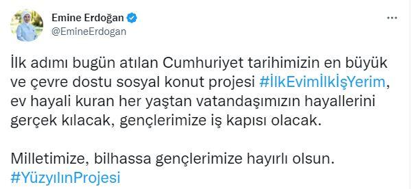 Emine Erdoğan sosyal medya hesabından paylaşım yaptı