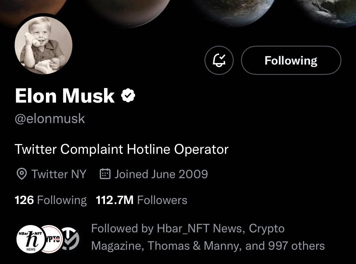Elon Musk Twitter hesap bilgilerini değiştirdi