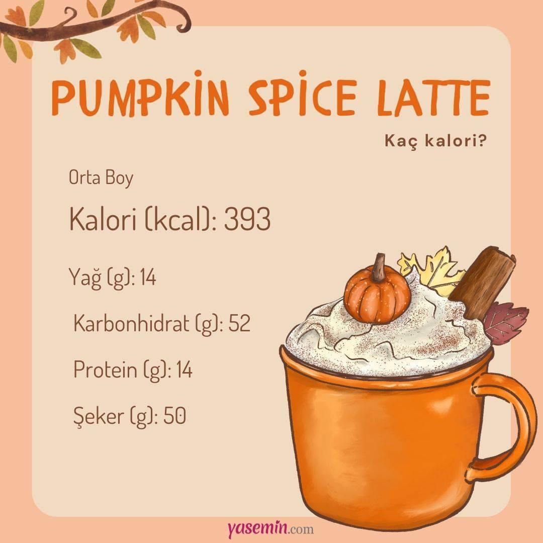 pumpkin spice latte kaç kalori