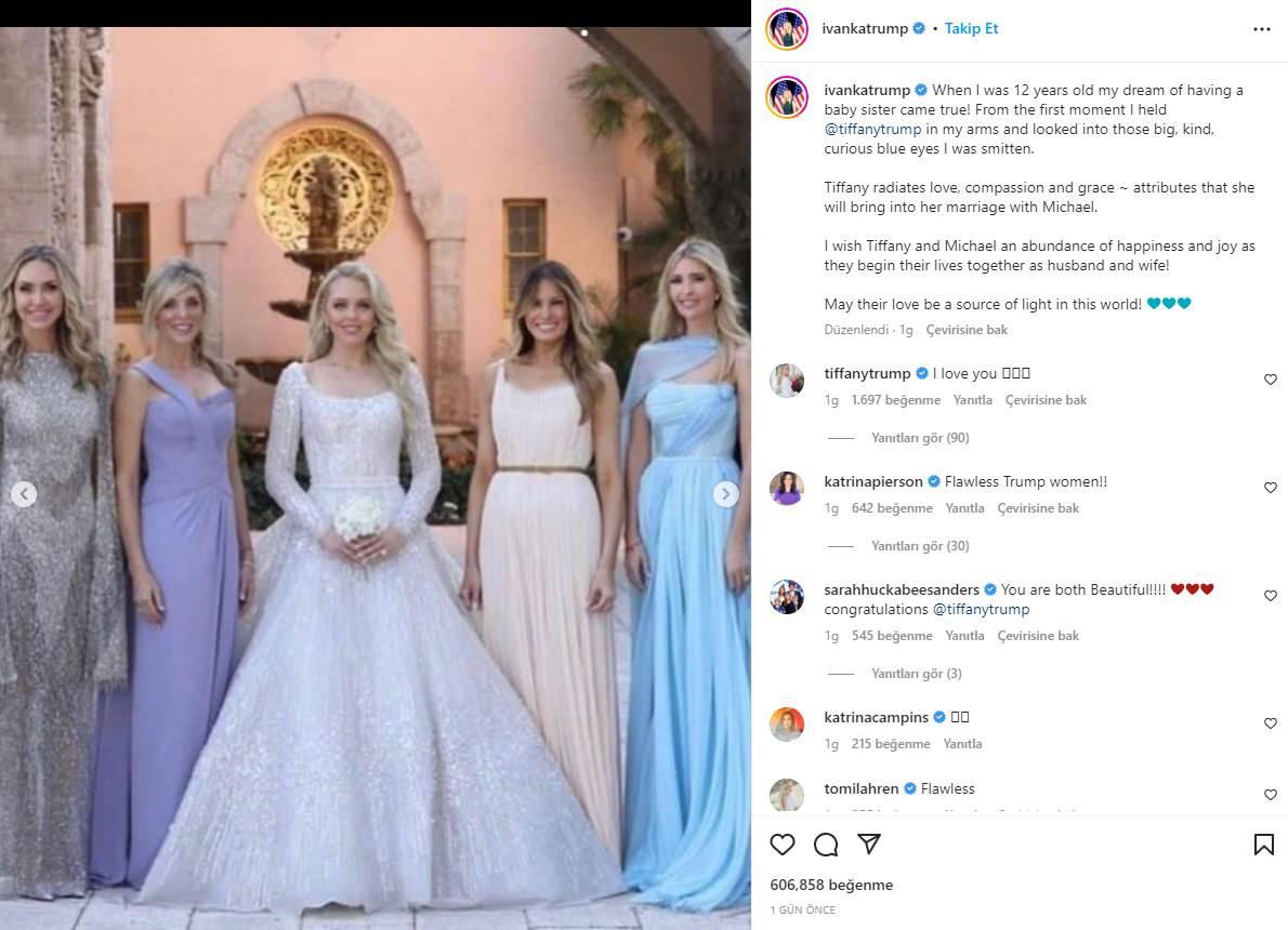 Ivanka Trumpın üvey kız kardeşi evlendi