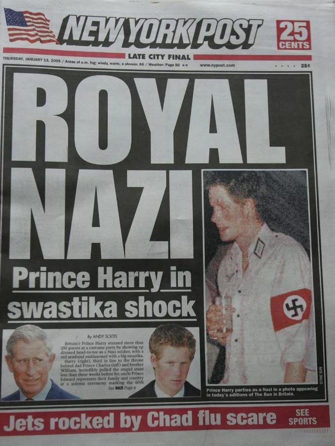 Prens Harry Nazi üniformasıyla görüntülendi