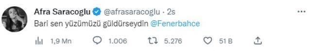 Afra Saraçoğlu Fenerbahçe paylaşımı