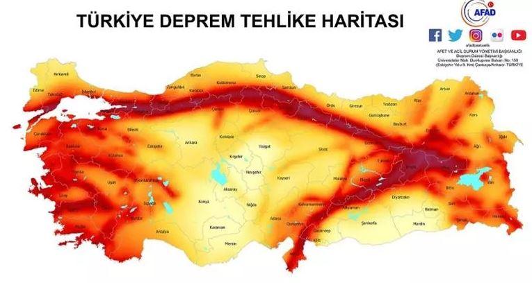 Türkiye deprem risk haritası