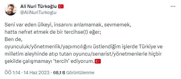Ali Nuri Türkoğlu Eda Eceye gönderme yaptı