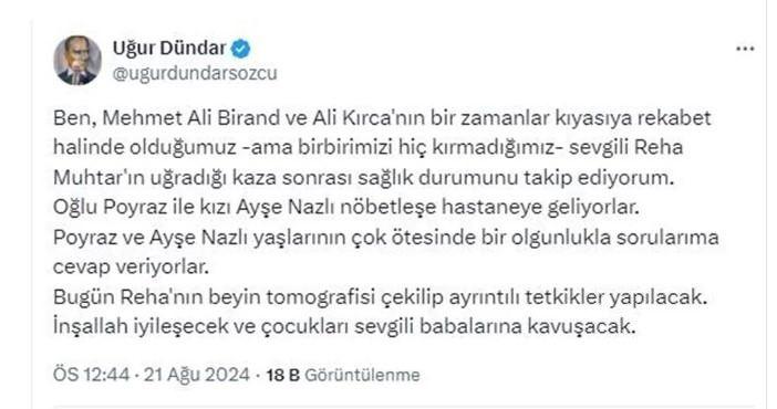 Uğur Dündar'dan Takip Açıklaması