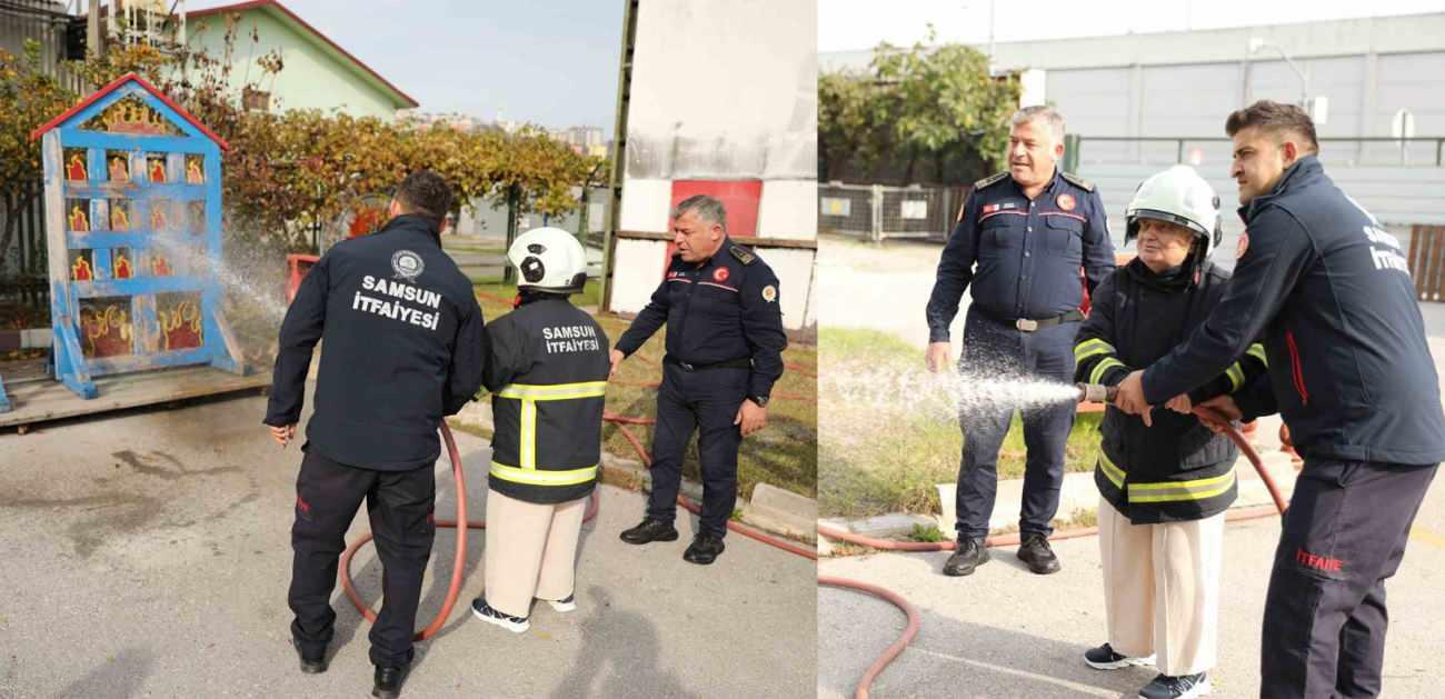 Samsun Büyükşehir Belediyesi İtfaiye Daire Başkanlığı yaşlı kadının hayalini gerçekleştirmesine yardımcı oldu