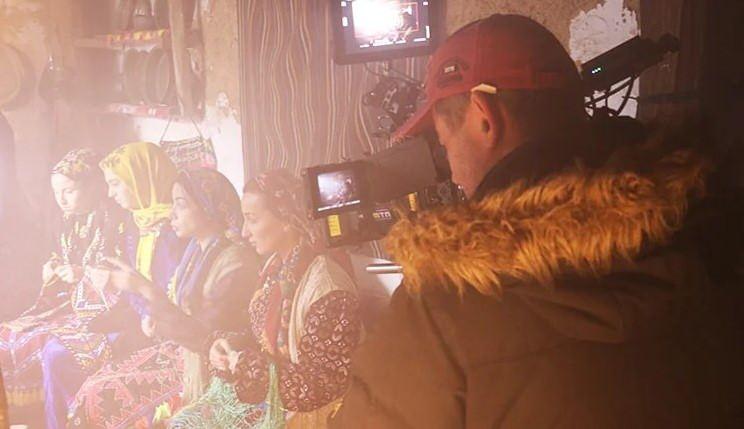Aşık Veysel filminin çekimlerinden bir kare