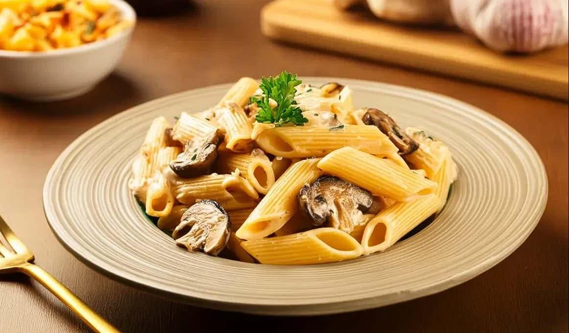Kremalı mantarlı makarna 
