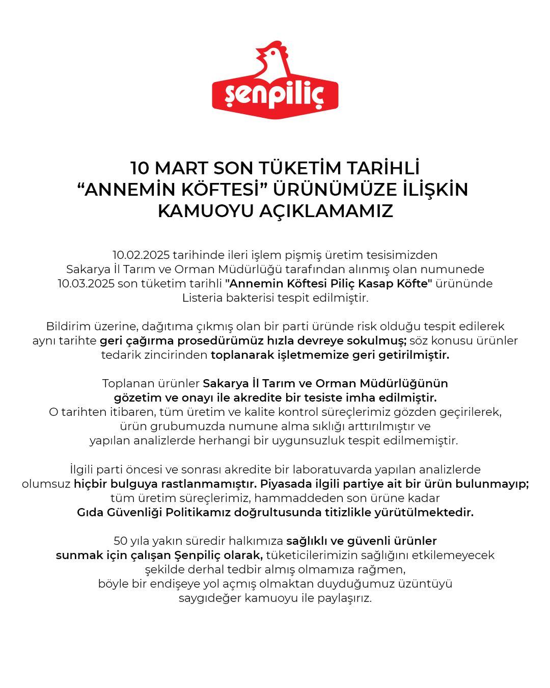 Şenpiliç duyurusu