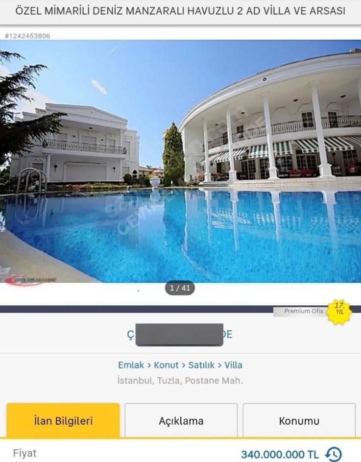 Medcezir dizisinin çekildiği villanın satışı için yayınlanan ilan