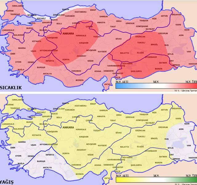 Meteoroloji Genel Müdürlüğü tarafından yayınlanan Haziran ayının ikinci haftasına ait hava tahmin raporu