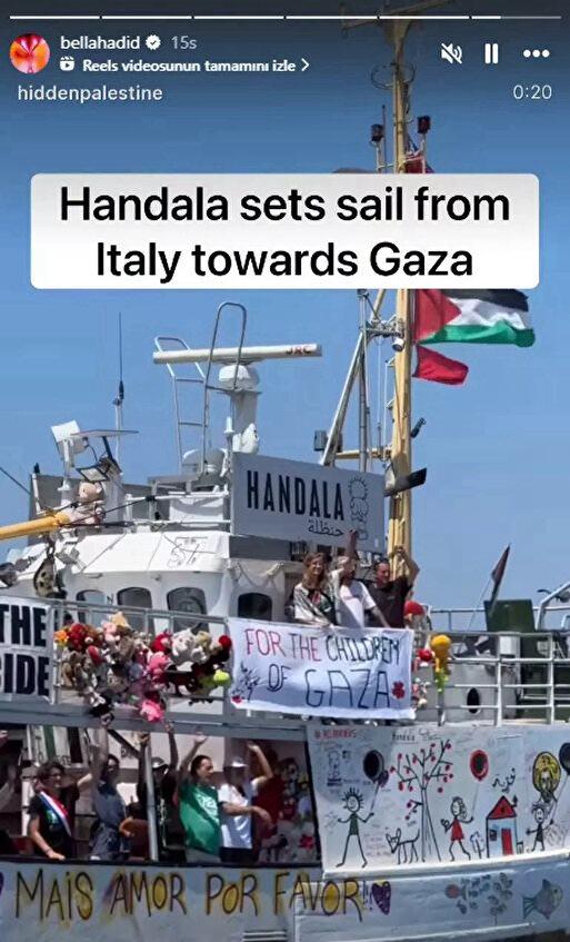 Bella Hadid Gazze paylaşımı