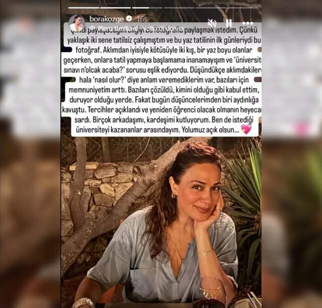 Özge Borakın üniversiteyi kazandığını duyurduğu o paylaşım