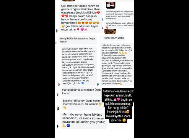 Özge Borakın üniversitede kazandığı bölümü söylediği o paylaşım