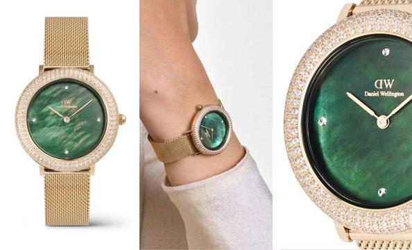 Crystalline Bezel Evergold Green kadın kol saati  