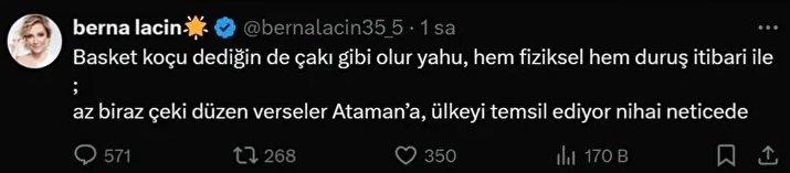 Berna Laçin sosyal medya paylaşımı