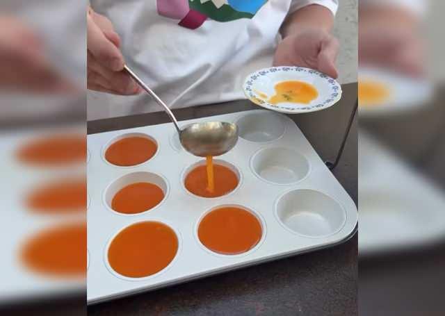 Şeftalili limonatanın dondurulmak için hazırlanma anı