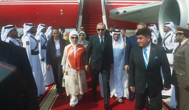 Cumhurbaşkanı Erdoğan Katar'da!  İşbirliği Teşkilatı-Arap Ligi Olağanüstü Zirvesi