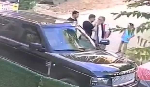Maganda çocuklarını okula götüren babaya tokat attı