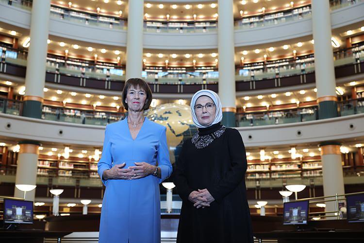 Cumhurbaşkanı Recep Tayyip Erdoğanın eşi Emine Erdoğan ve Almanya Başbakanı Friedrich Merz