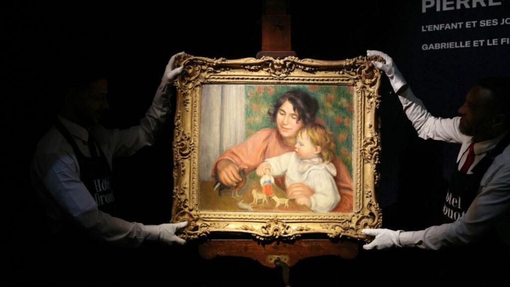 Çocuk ve oyuncakları Gabrielle ve sanatçının oğlu Jean tablosu