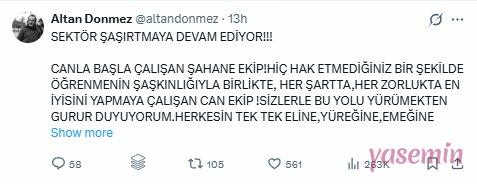 Final haberini ekrandan öğrenen dizinin yönetmeni Altan Dönmezin sosyal medya paylaşımı