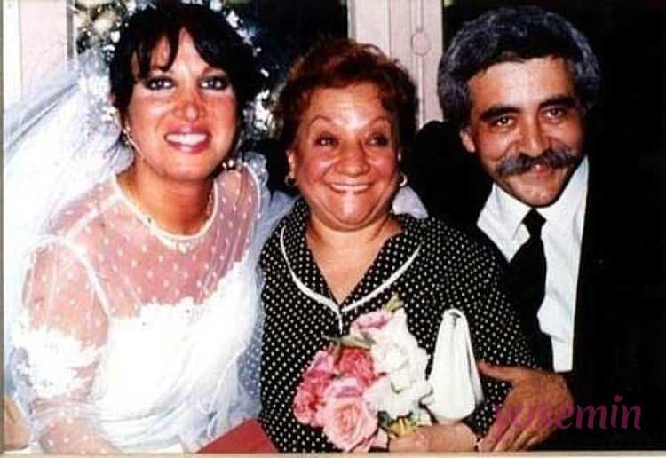 Levent Kırca ve Oya Başarın düğününde Adile Naşit ile çekilen bir kare