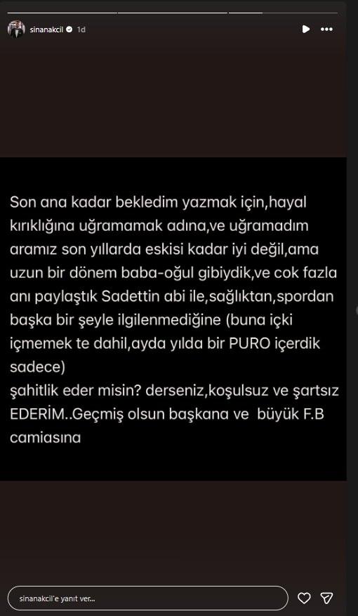 Sinan Akçılın açıklaması