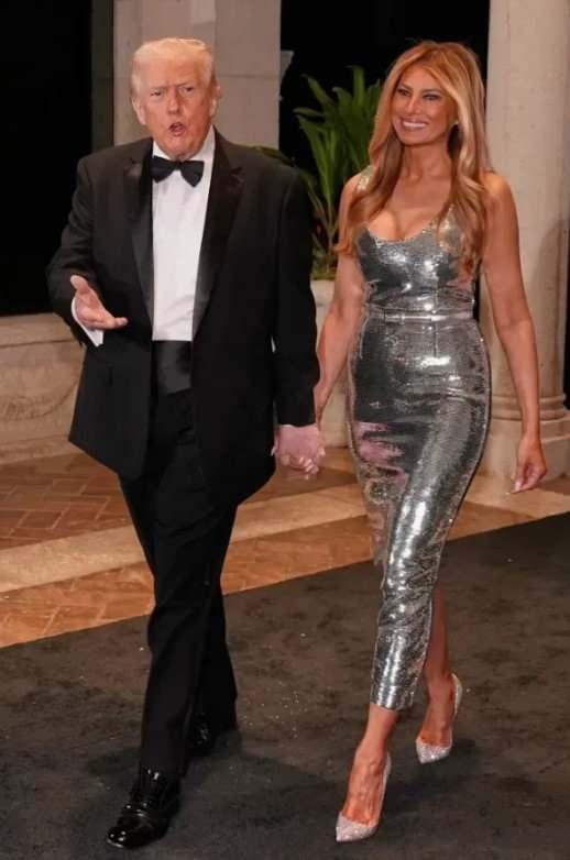 Donald Trump ve eşi melania Trump yeni yıl davetinde