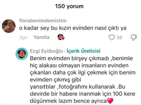 Ezgi Eyüboğluna gelen yorum