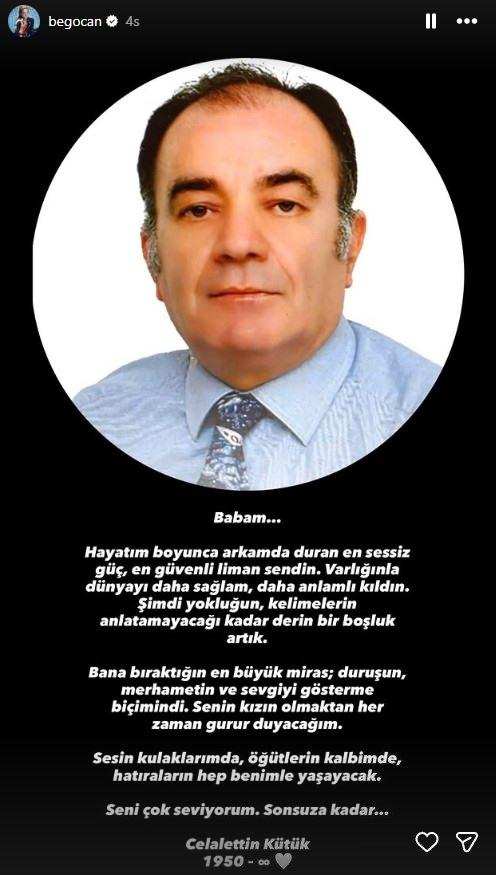 Begüm Kütük sosyal medyadan babasını kaybettiğini duyurdu