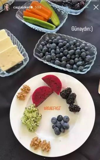 Çağla Şıkel kahvaltı tabağı