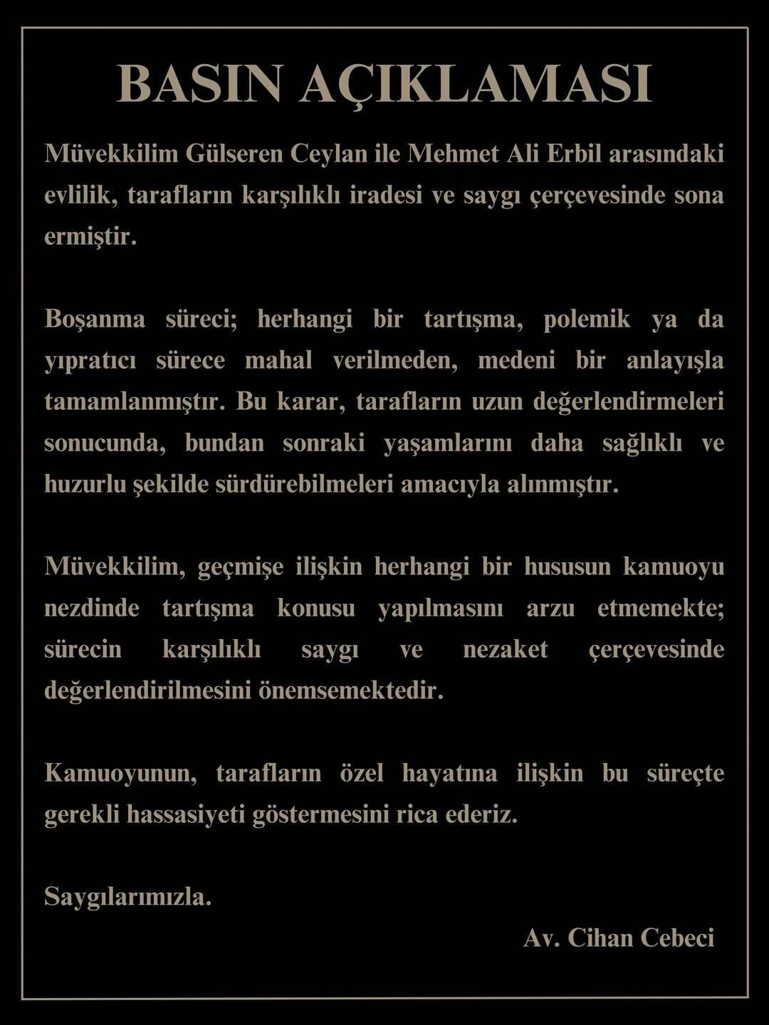 Gülseren Ceylanın avukatının yaptığı açıklama