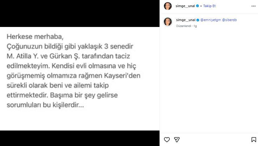 Simge Ünalın paylaşımı