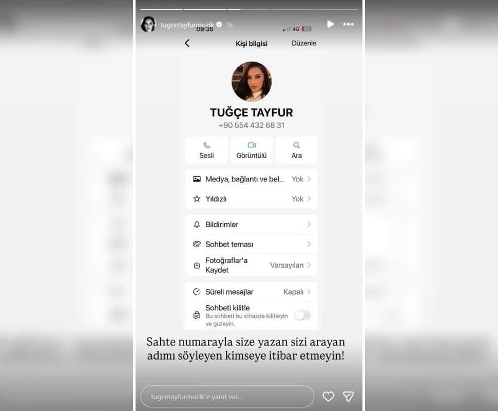 Tuğçe Tayfurun paylaşımı