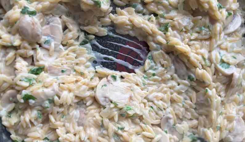Kremalı mantarlı arpa şehriye risotto