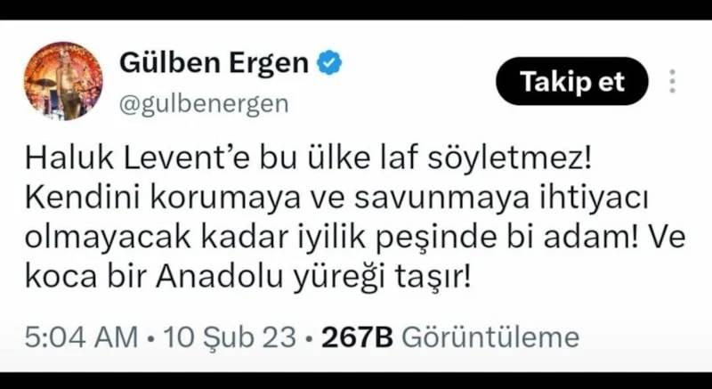 Gülben Ergenin Haluk Levent paylaşımı