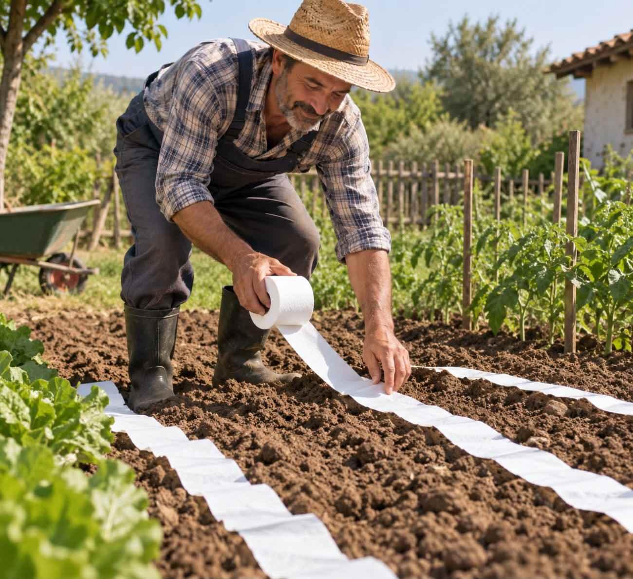 Toprağa tuvalet kağıdı seren bir vatandaş (Görsel yapay zekaya ait)