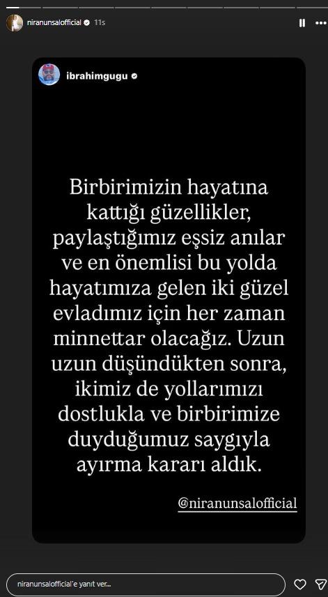 Niran Ünsal ve eşi tarafından yapılan açıklama