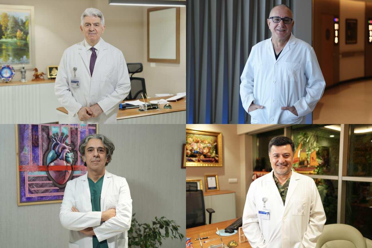 Kardiyoloji Uzmanı Prof. Dr. Bilal Boztosun,Kalp Damar Cerrahisi Uzmanı Prof. Dr. Cengiz Köksal, Kardiyoloji Uzmanı Prof. Dr. Ertuğrul Okuyan ve Kardiyoloji Uzmanı Prof. Dr. Fethi Kılıçaslan,