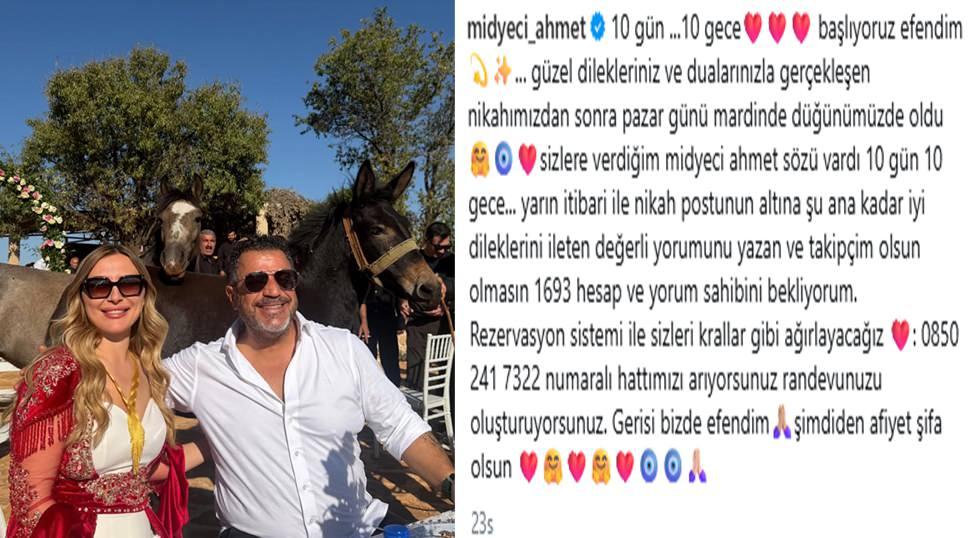 Midyeci Ahmetin sosyal medya paylaşımı