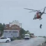 Kastamonu'da binada mahsur kalanlar helikopterle kurtarıldı