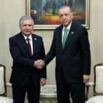Başkan Erdoğan, Özbekistanlı mevkidaşı Mirziyoyev ile görüştü